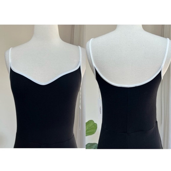 Reformation Aldari Ribbed Tencel jumpsuit romper w/ contrast piping detail XL - Picture 7 of 7